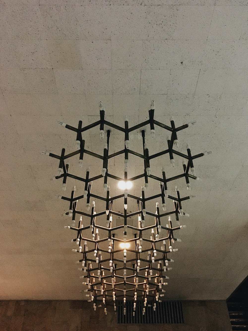 silver and white ceiling lamp