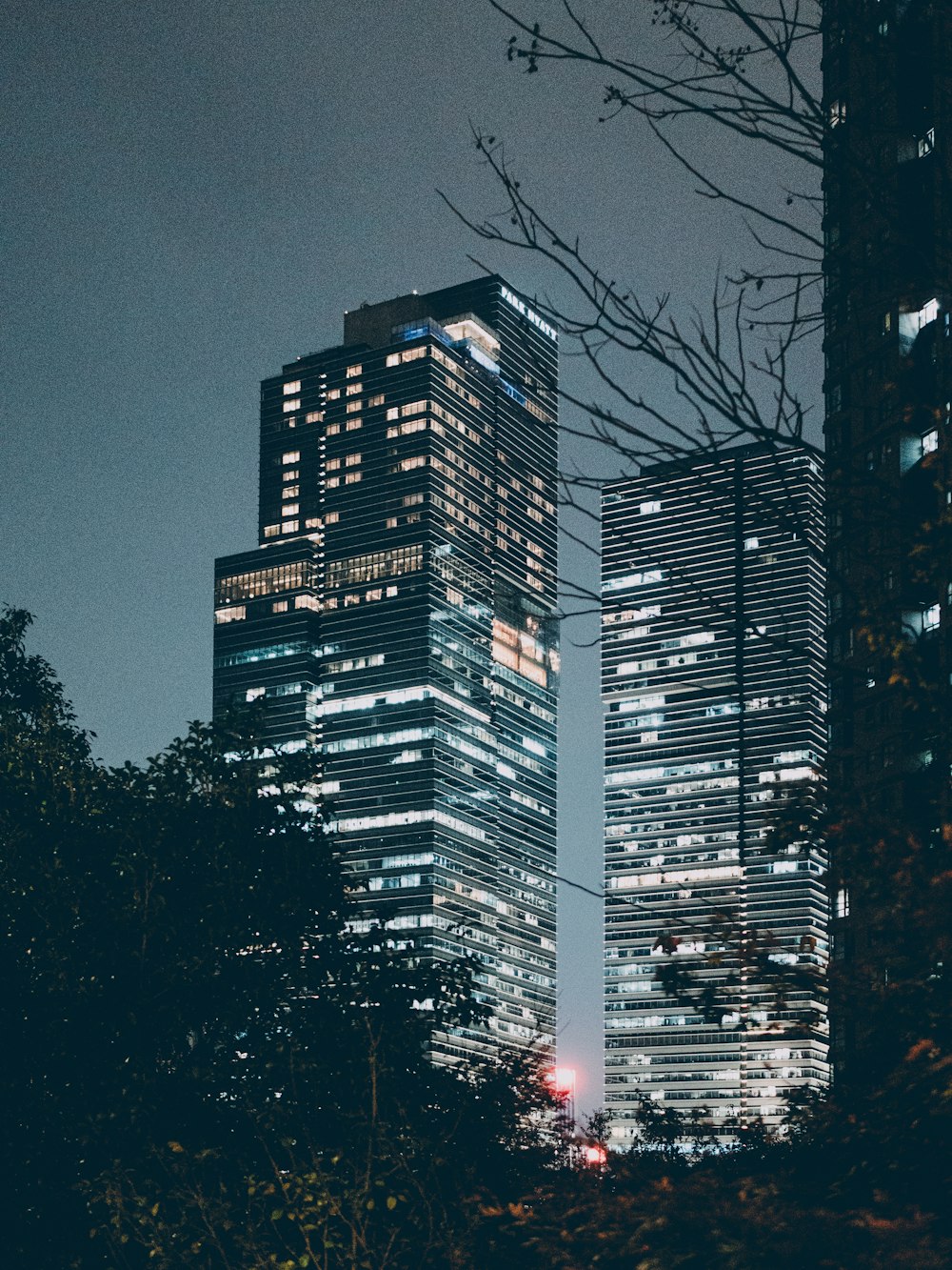high rise building during night time