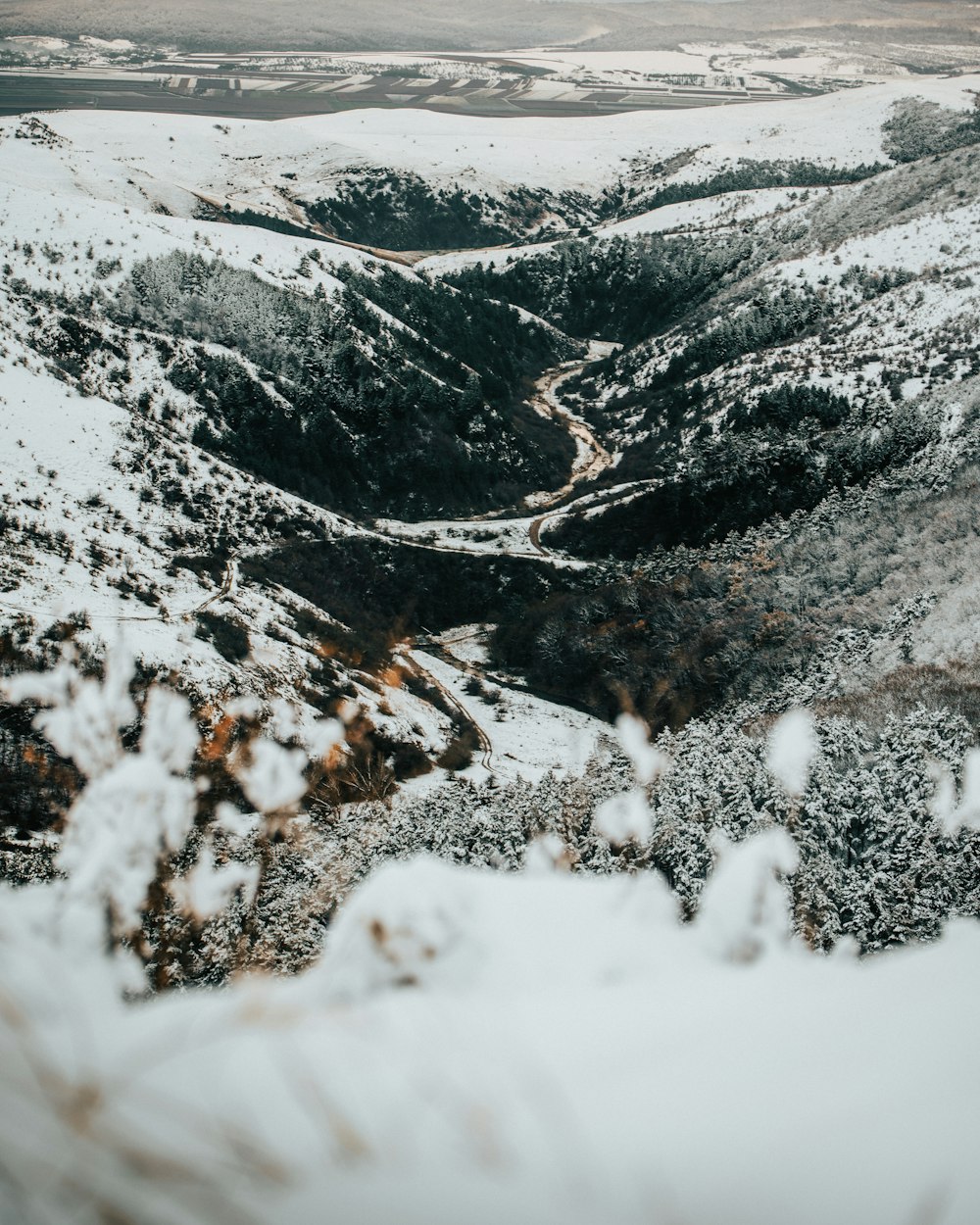 snow covered mountain during daytime