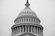 grayscale photo of concrete building