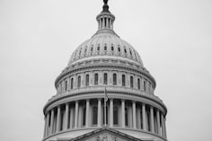 grayscale photo of concrete building