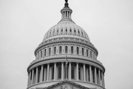 grayscale photo of concrete building