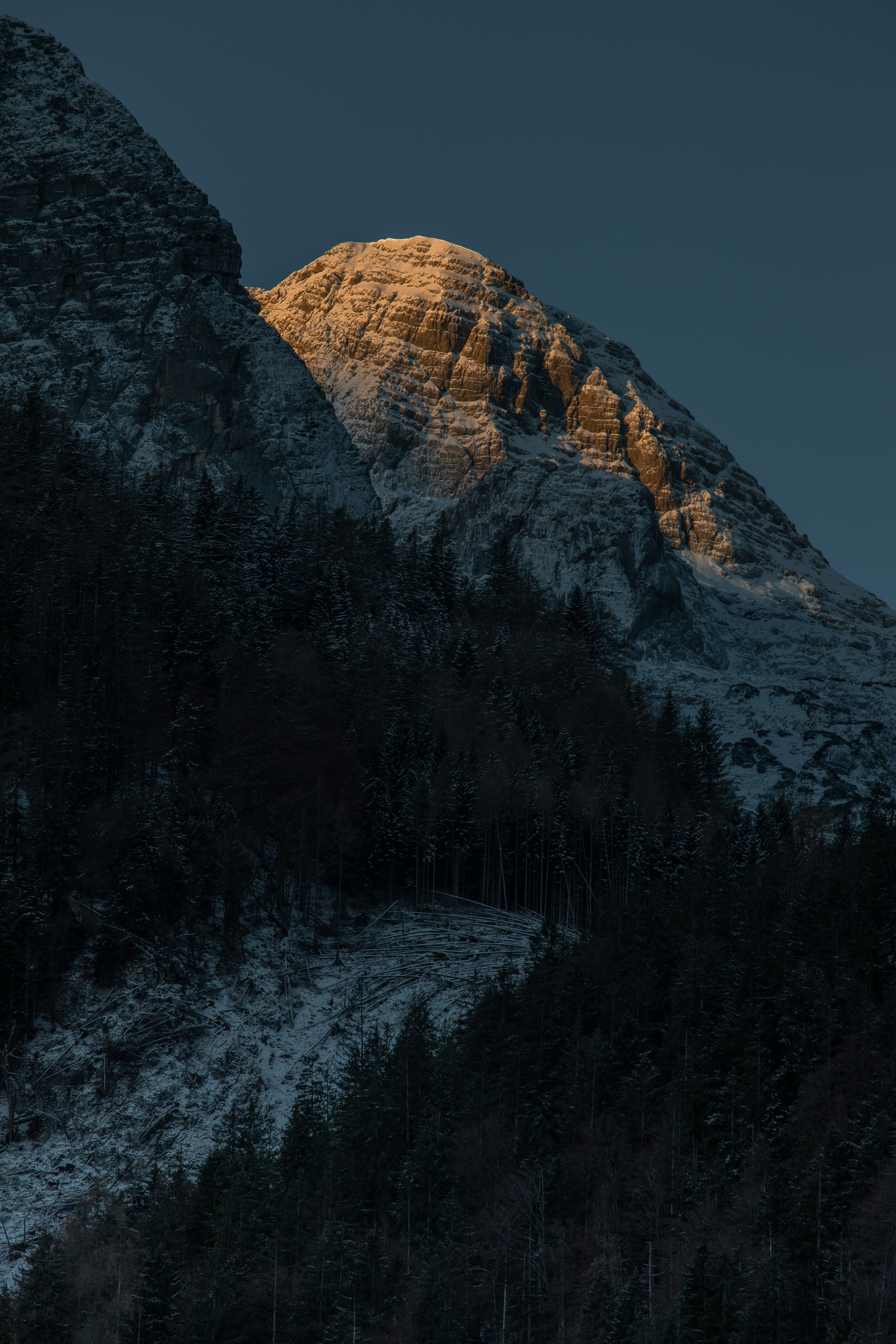 brown rocky mountain during night time