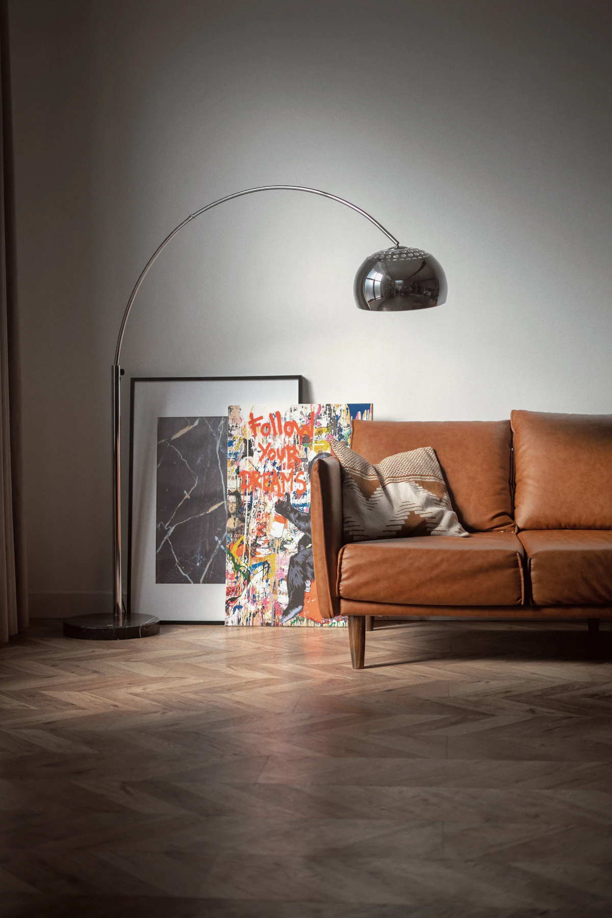 A living space where ambient, task and accent lighting combine into a layered scheme
