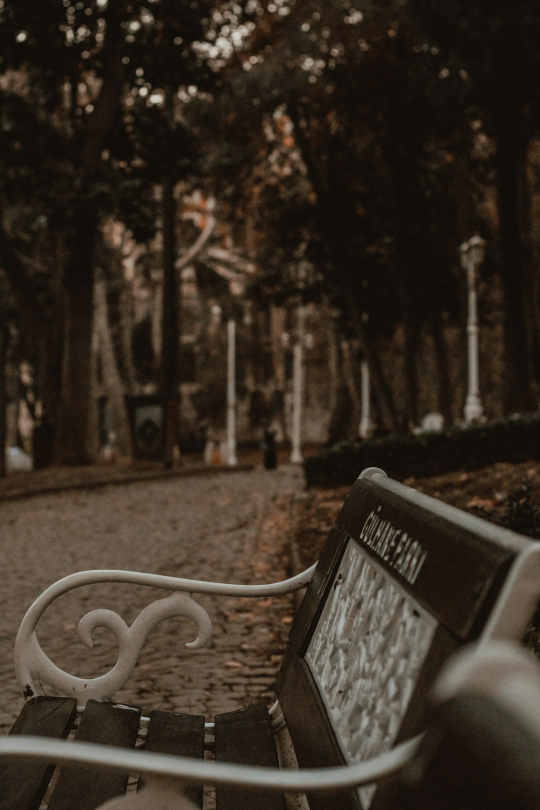 black and white wooden bench