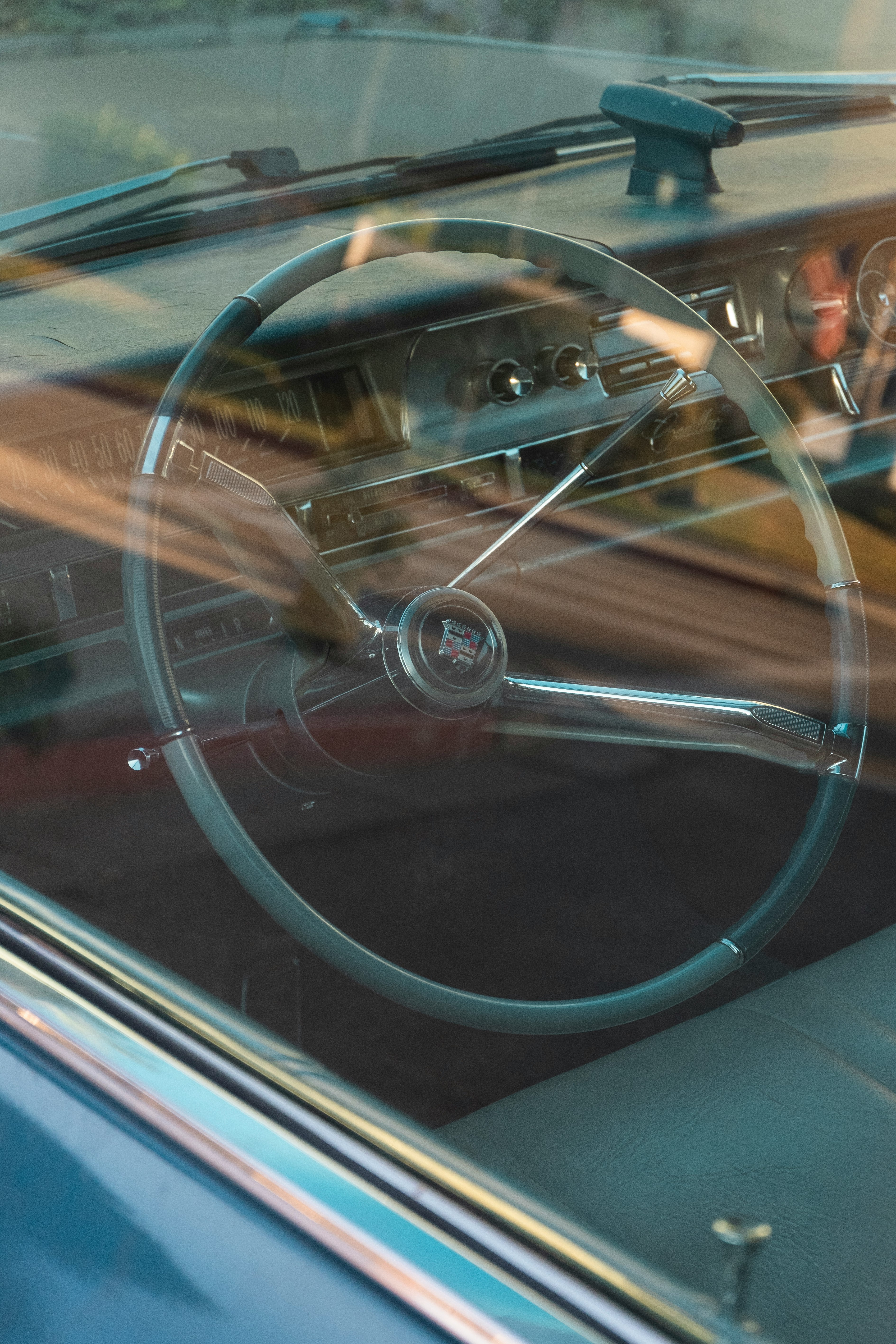 black steering wheel in close up photography