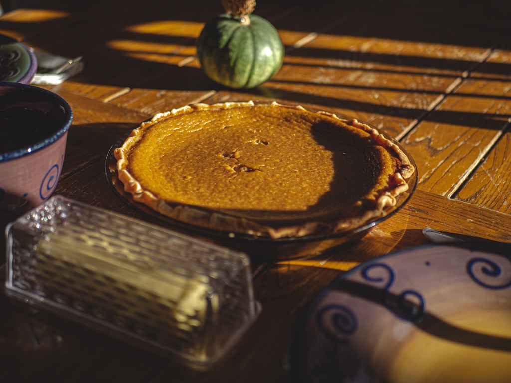 Pumpkin pie on the farmtable