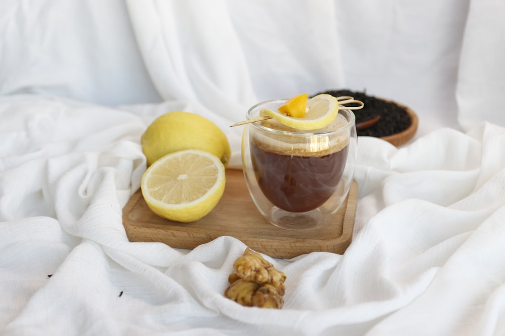 lemon and clear glass jar