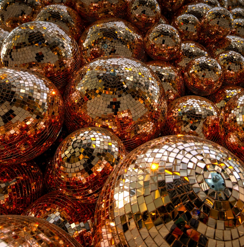 clear glass ball on brown and white textile