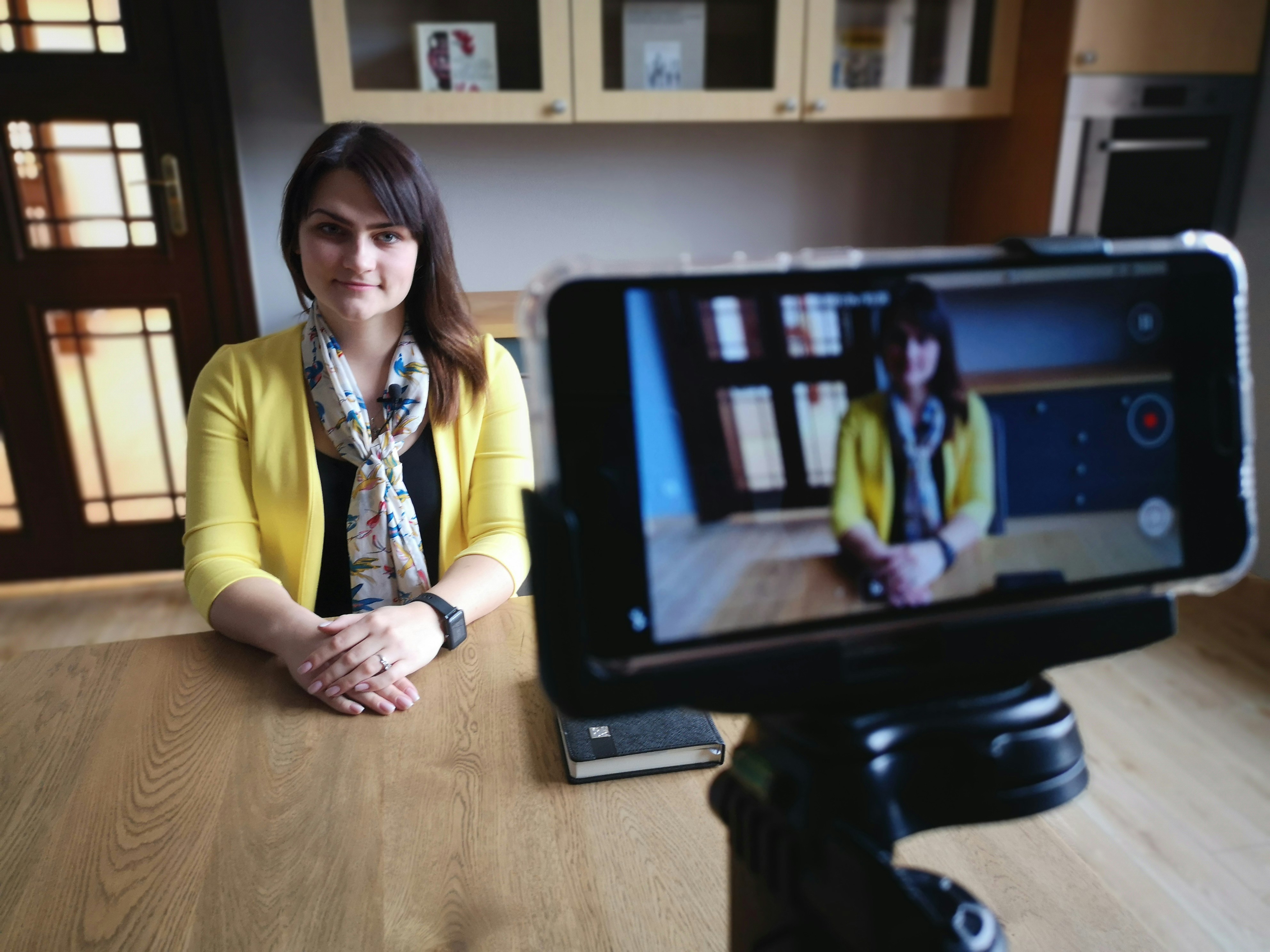 A therapist and client in a video call session