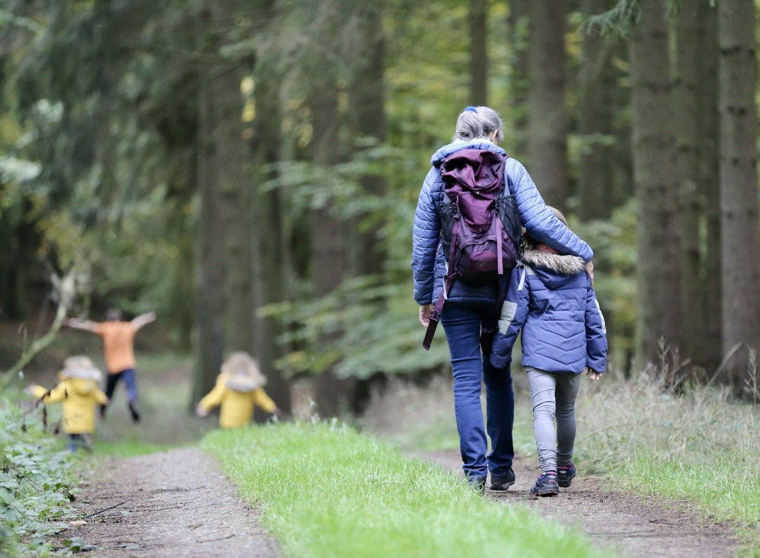 mother toddler walk