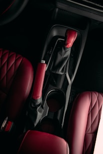 red and black car seat