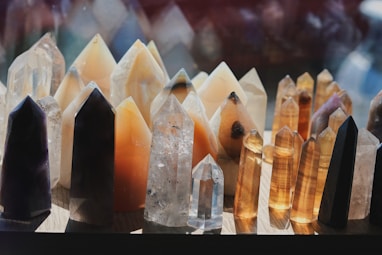 white and brown crystals
