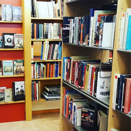 Well-stocked library corner with students reading and exploring books of all ages.