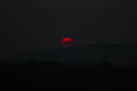 red heart with black background