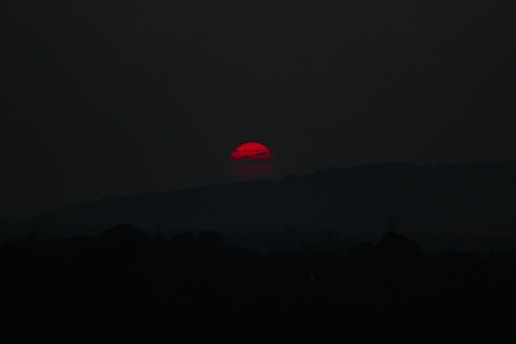 red heart with black background