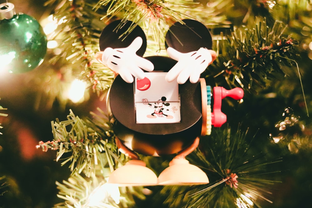 white and black rabbit ornament