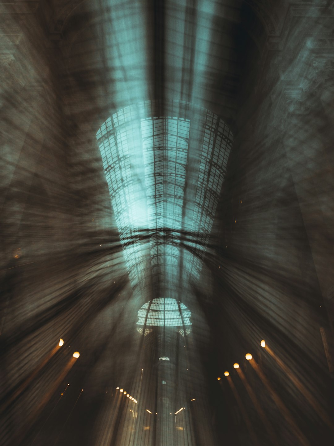 tunnel with lights turned on during night time