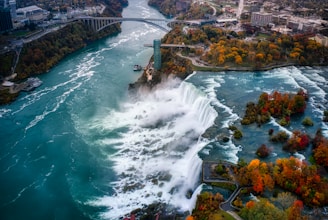 aerial view of water falls