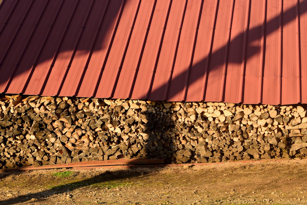 brown wooden wall with gray rocks