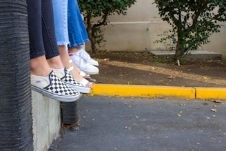 teenagers feet in sneakers