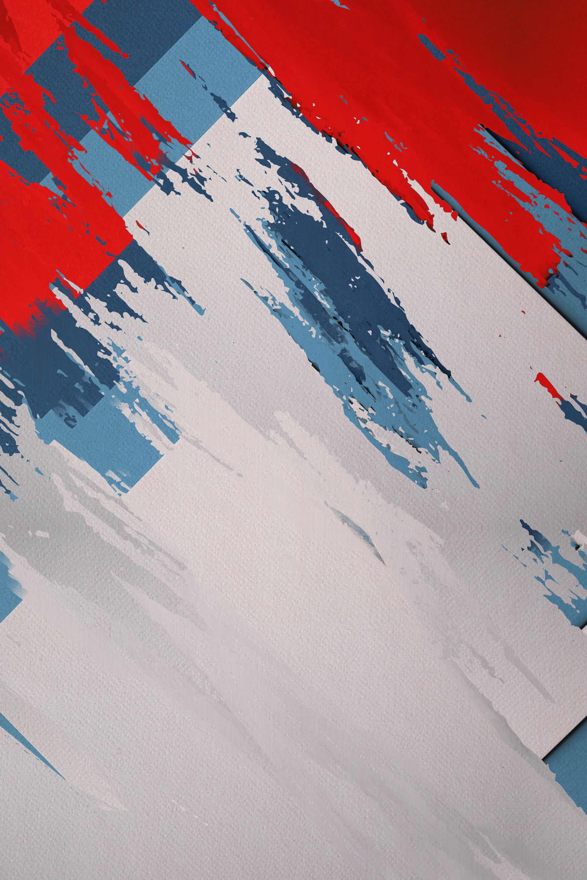 white red and blue abstract painting