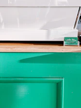 Close-up of a sturdy promotional counter showing fine craftsmanship.