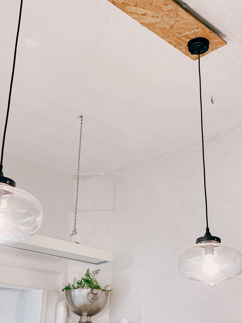 black pendant lamp turned off