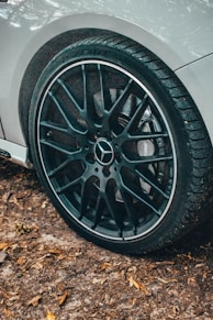 black and silver car wheel
