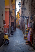 motorcycle parked beside the road