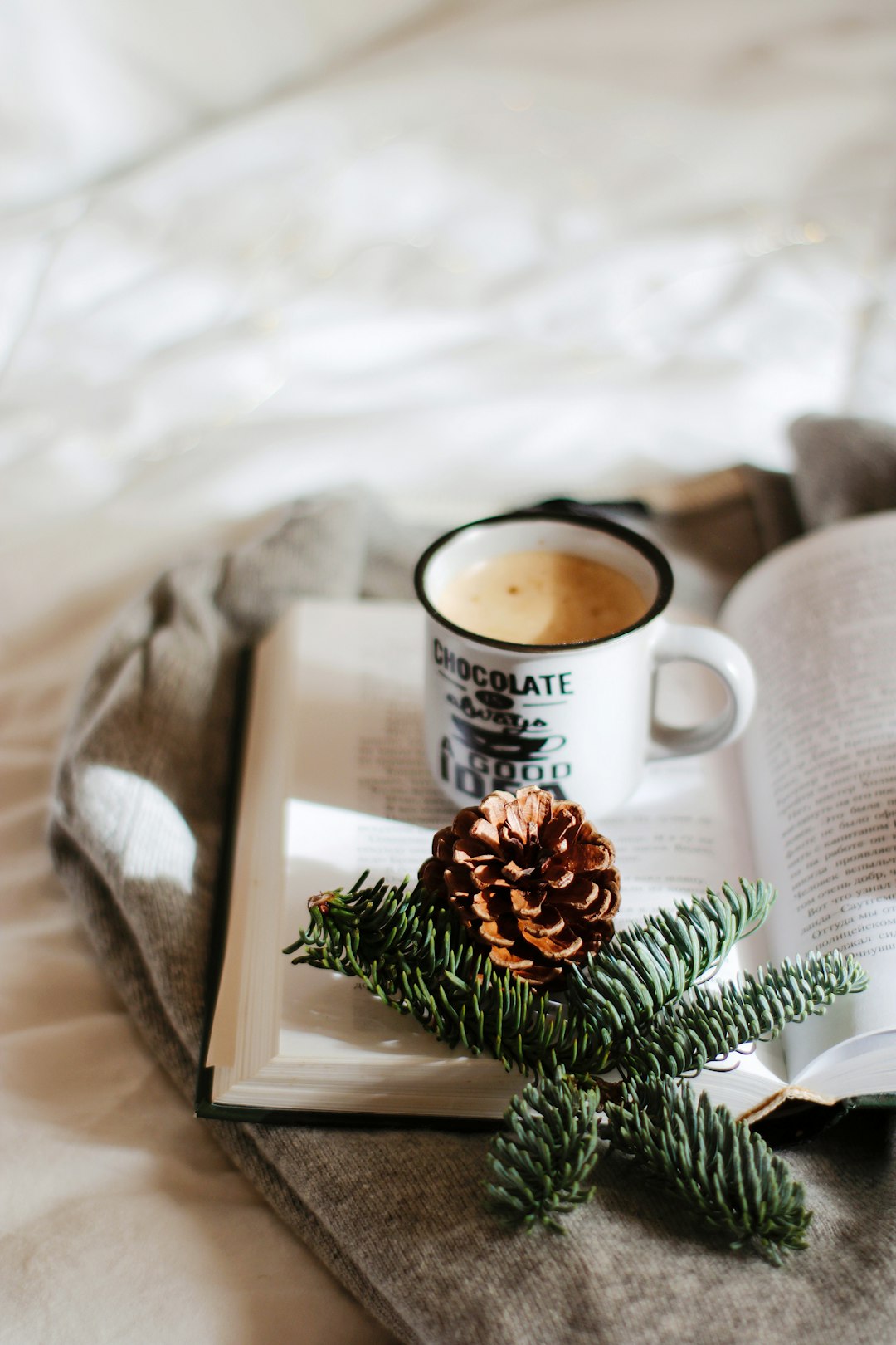 white ceramic mug on brown wooden tray