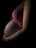 Side profile of a pregnant woman wearing a pink top, gently cradling her belly with one hand. The image is dimly lit, highlighting the curves and contours of the belly, with visible stretch marks.