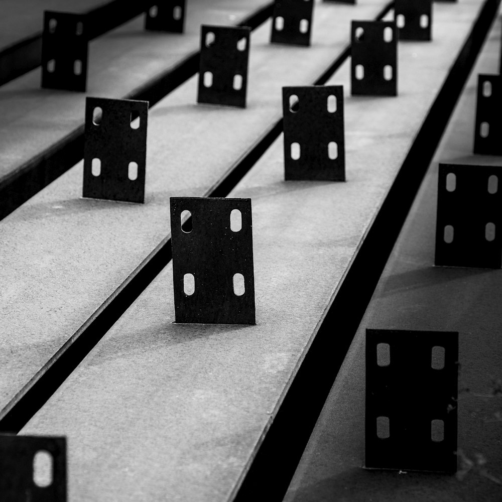 black and white square blocks