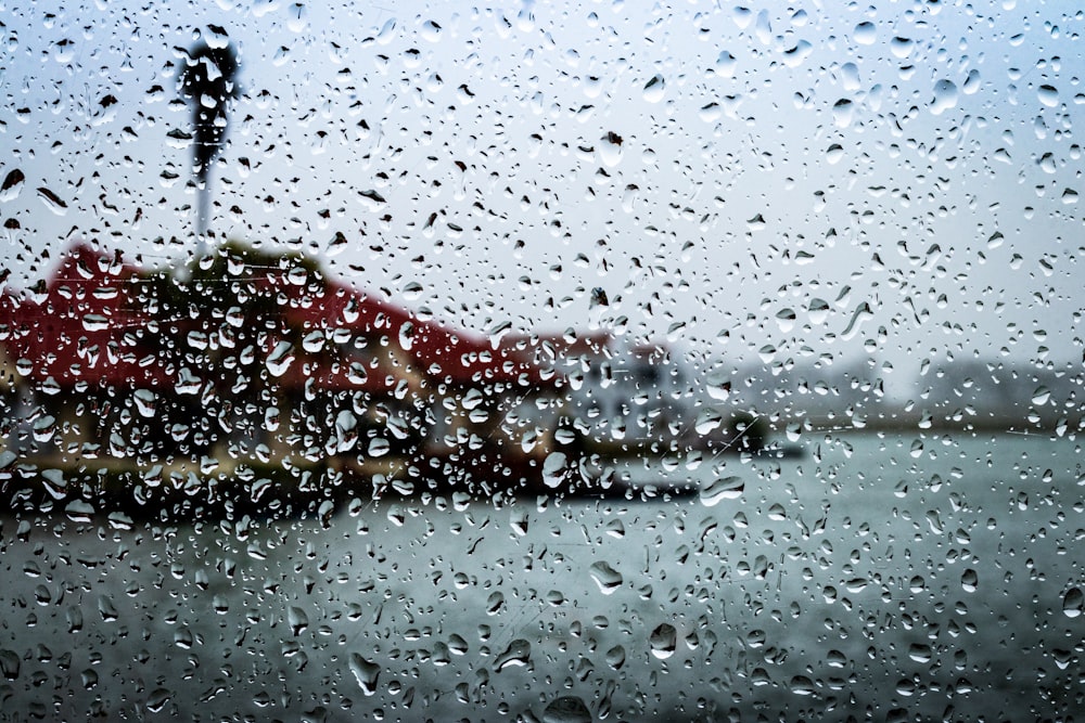 water droplets on glass window