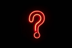 red letters on black background