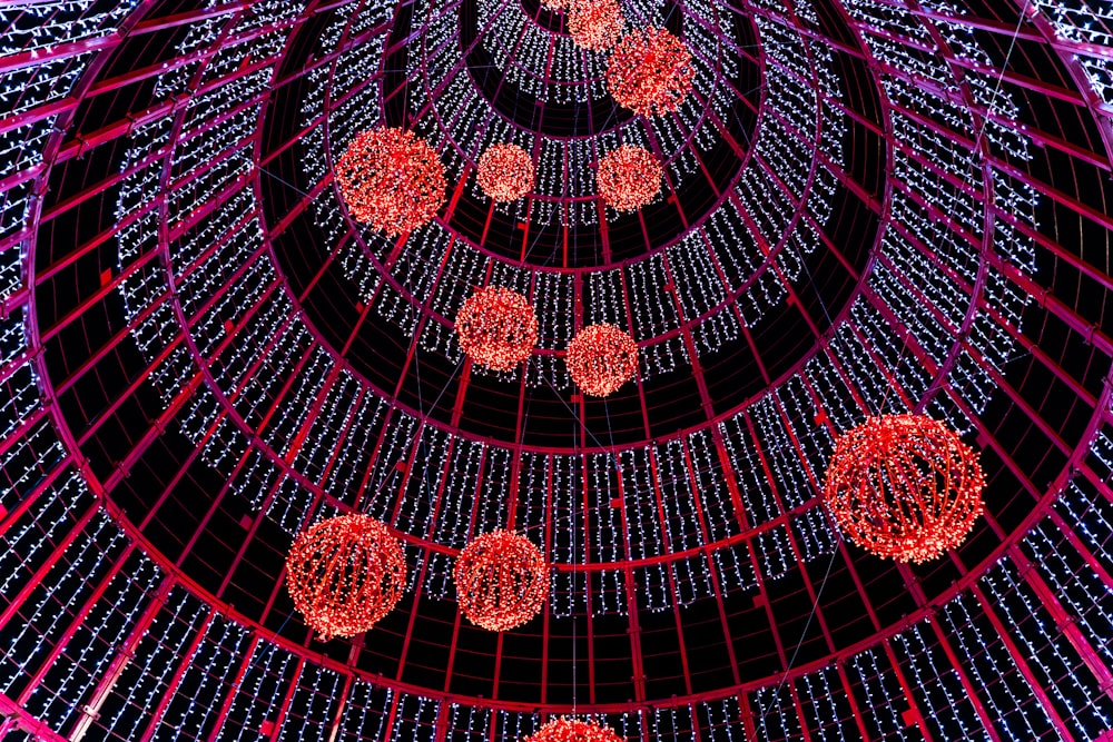 red and black round ceiling