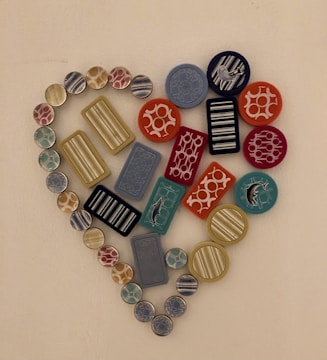 A collection of jewelry pieces showcasing heart-shaped designs.