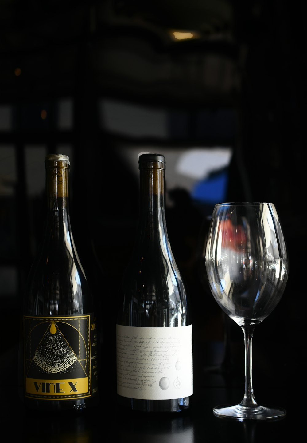 wine bottle beside wine glass