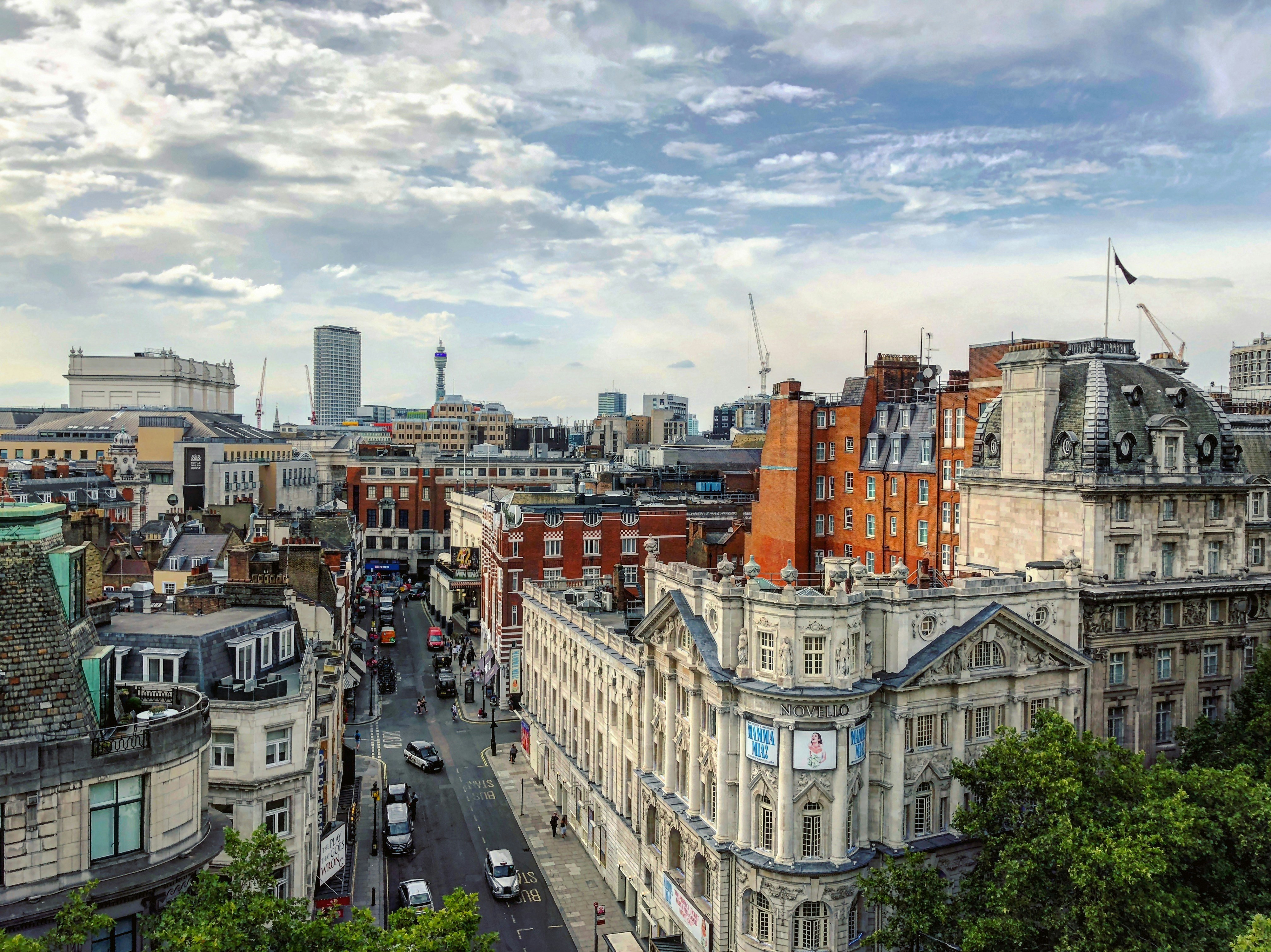 The Strand in central London near Savoy Court at dusk