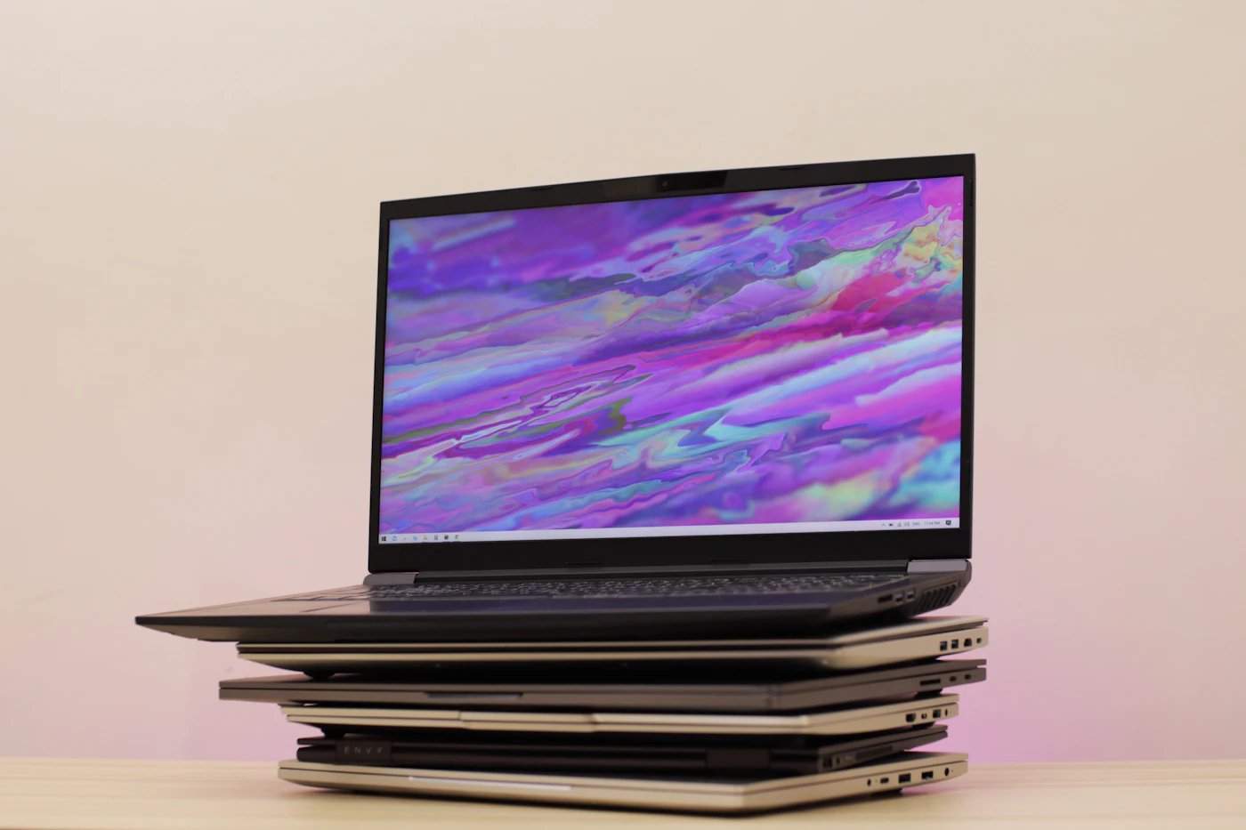 Black flat screen tv on white surface