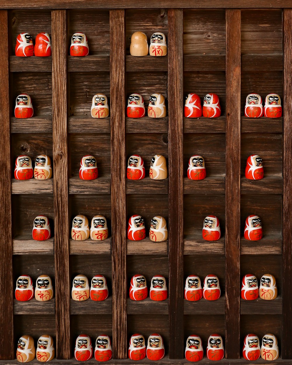 red and white ceramic mugs