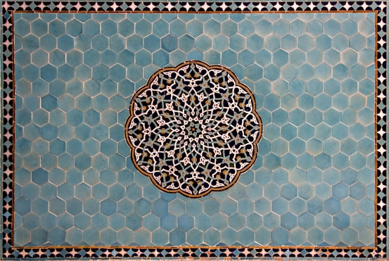 blue and white floral textile
