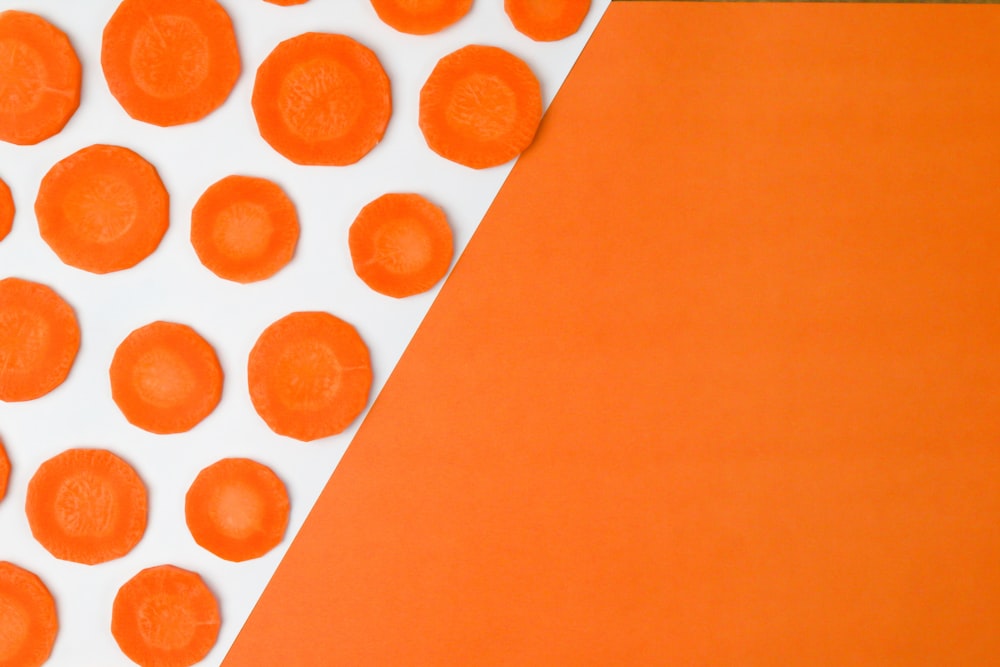 orange and white round paper