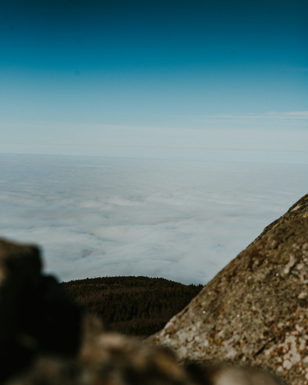 white clouds over the mountains