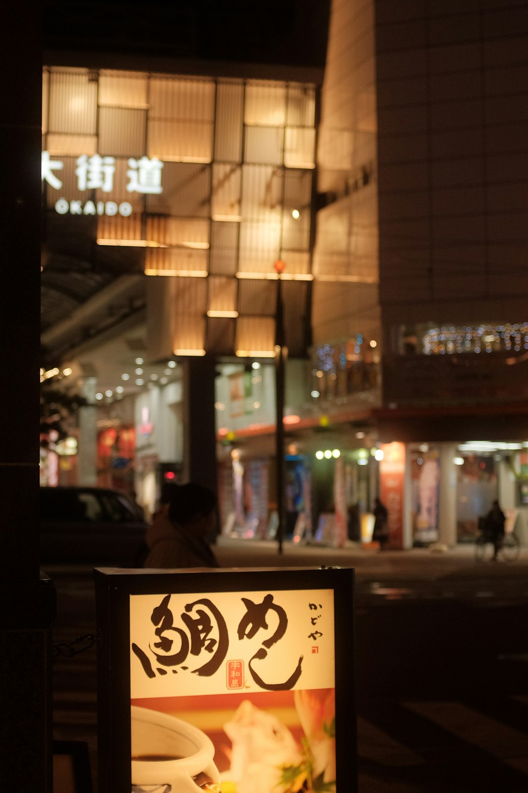 people walking on sidewalk during night time