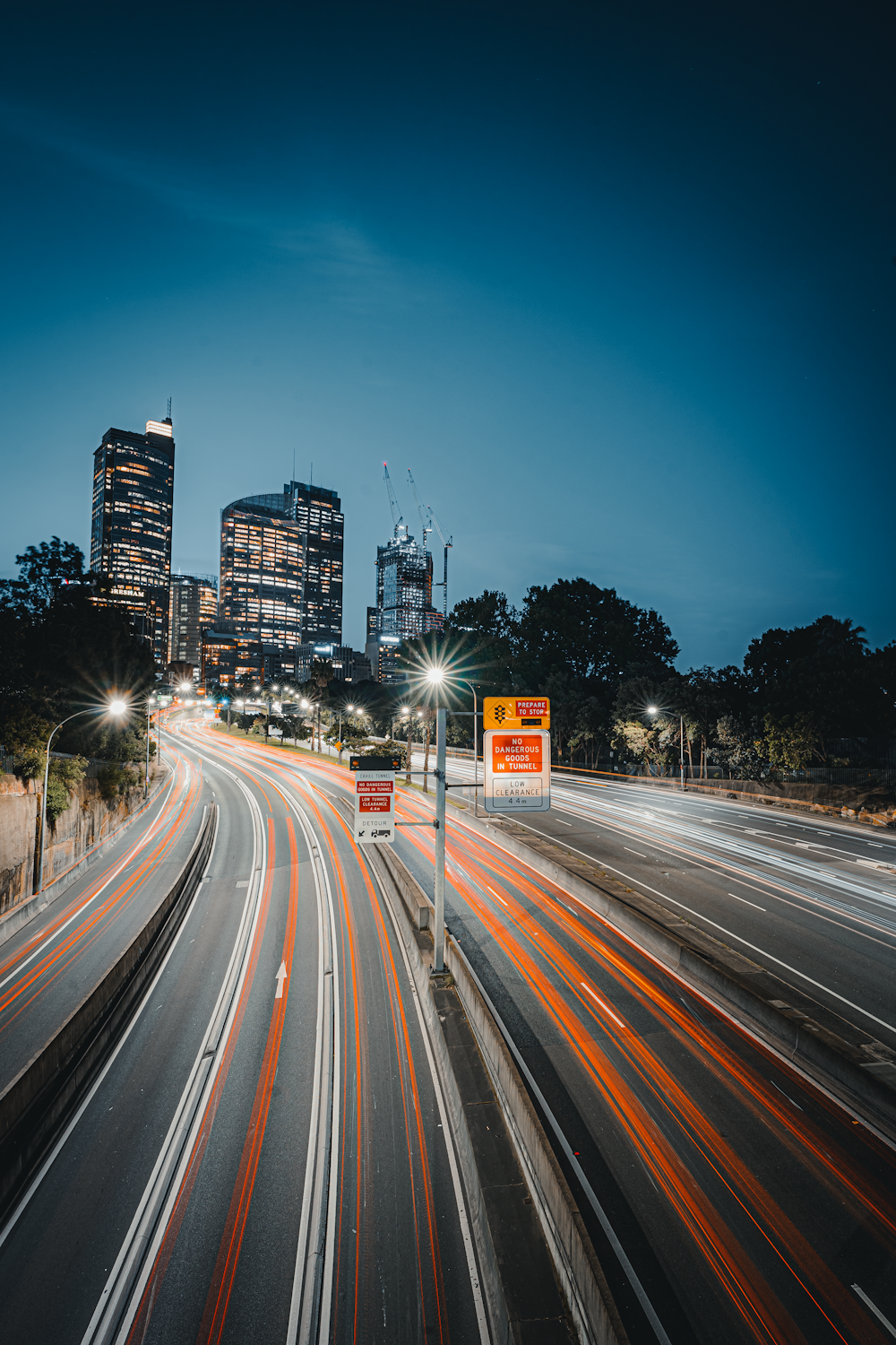 time lapse photography of cars on road during night time