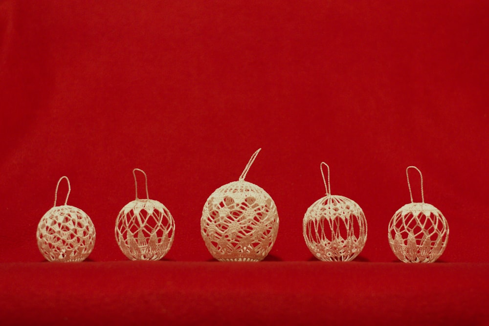 red and white hanging decors