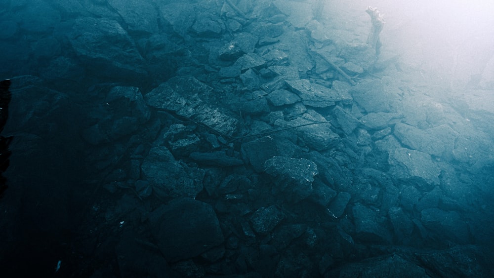 black and gray rock formation