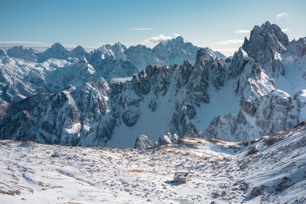 snow covered mountain during daytime