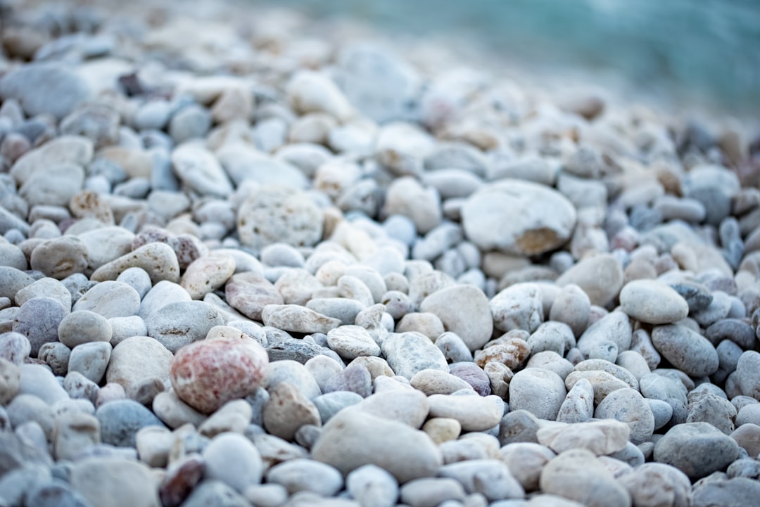 white and gray pebbles on the beach
